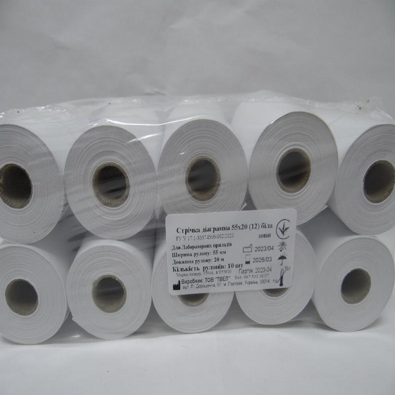 Стрічка діаграмна 55х20 (12) зовн. біла